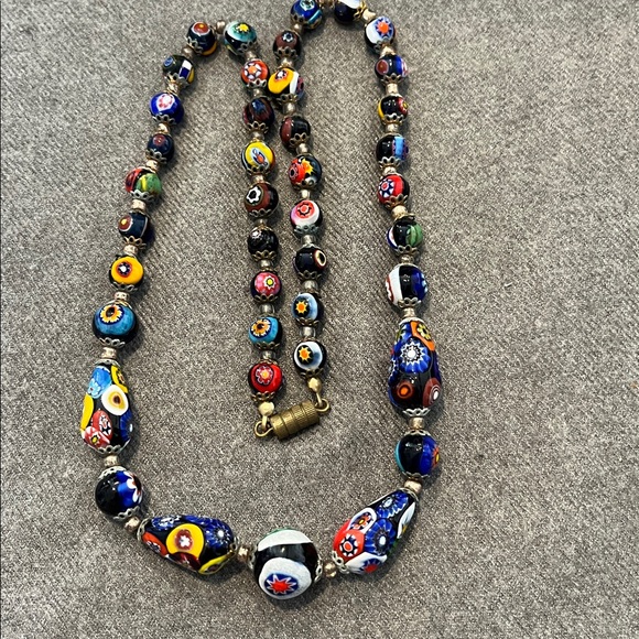 Vintage Venetian Murano Milifore Glass Brad Necklace - Picture 3 of 6